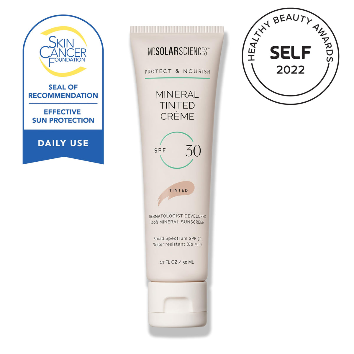 MDSolarSciences closeup of silky tinted crème texture for easy blending