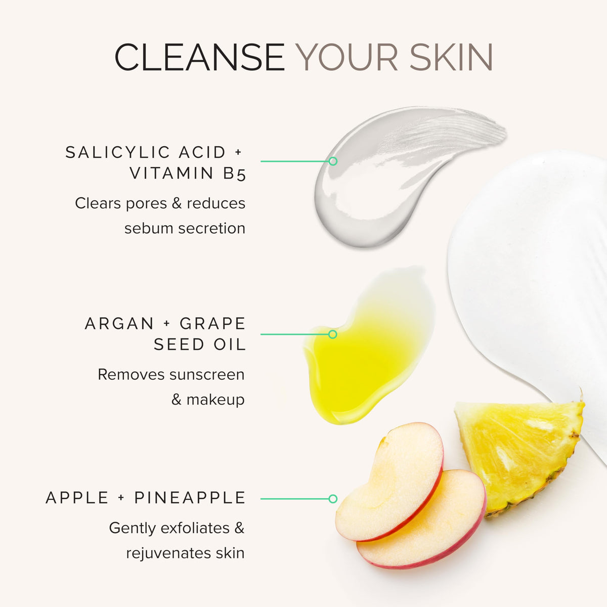 MDSolarSciences low-foam texture on hand demonstrating gentle cleansing benefit