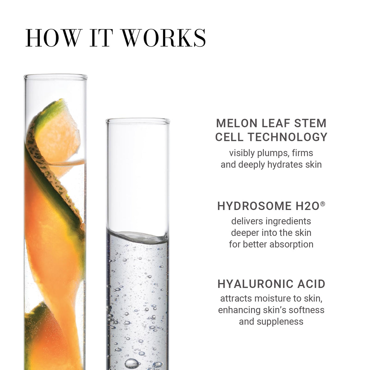 Meaningful Beauty application on hand demonstrating absorbent, plumping effect