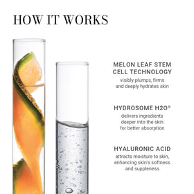 Meaningful Beauty application on hand demonstrating absorbent, plumping effect
