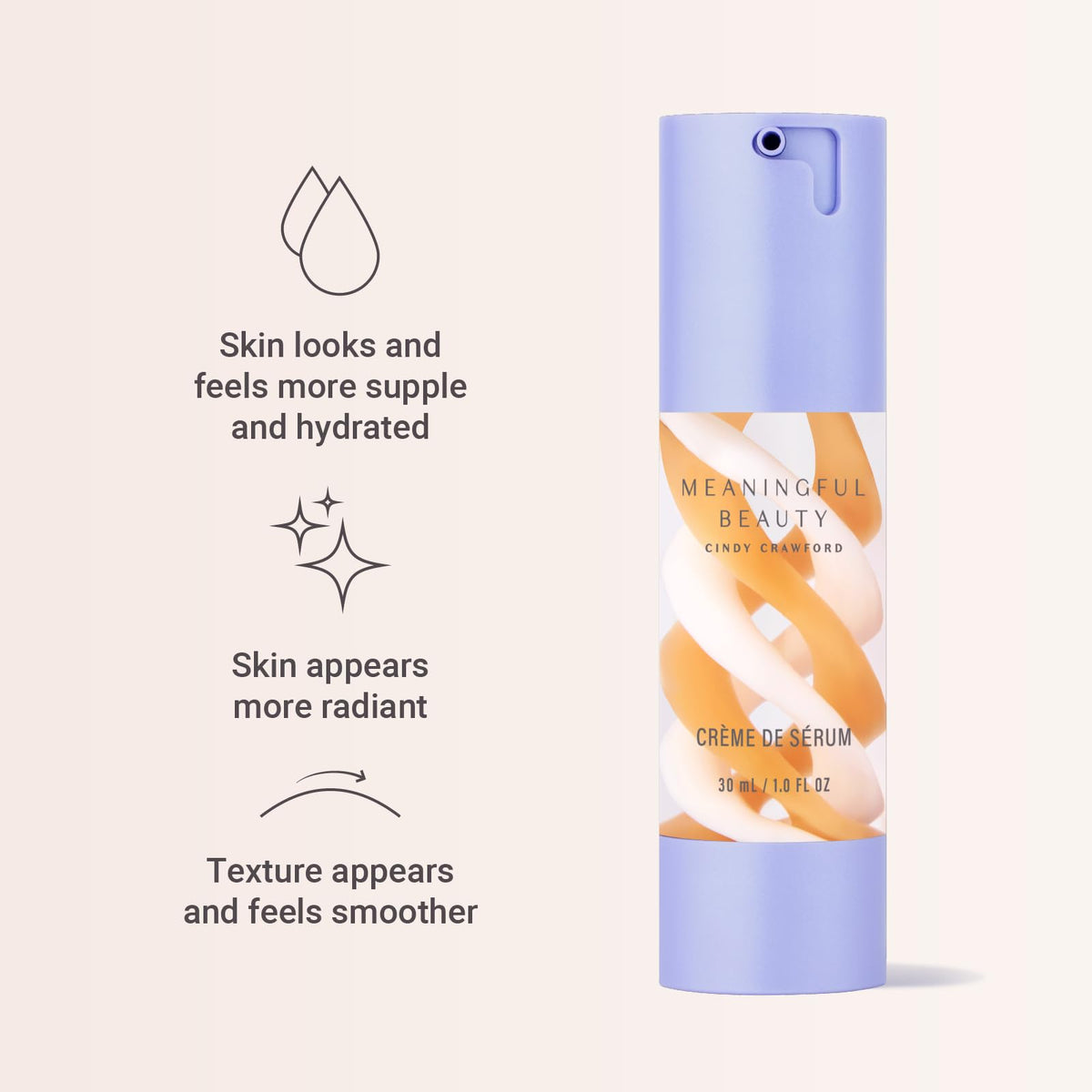 Meaningful Beauty cream shown on hand being spread to demonstrate lightweight hydration benefit