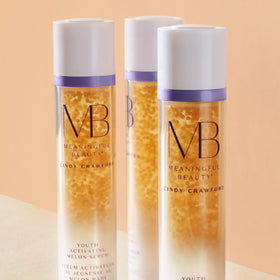 Meaningful Beauty ingredients label showing melon stem cell and hyaluronic acid benefits