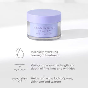 Meaningful Beauty melon extract vial beside jar highlighting antioxidant benefits