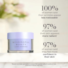 Meaningful Beauty product label close-up revealing key ingredients and clarity