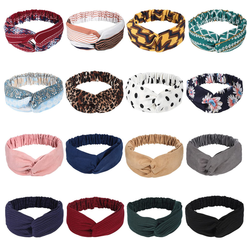 Meartchy headbands front packaging showing 16-piece set and pattern variety for styling