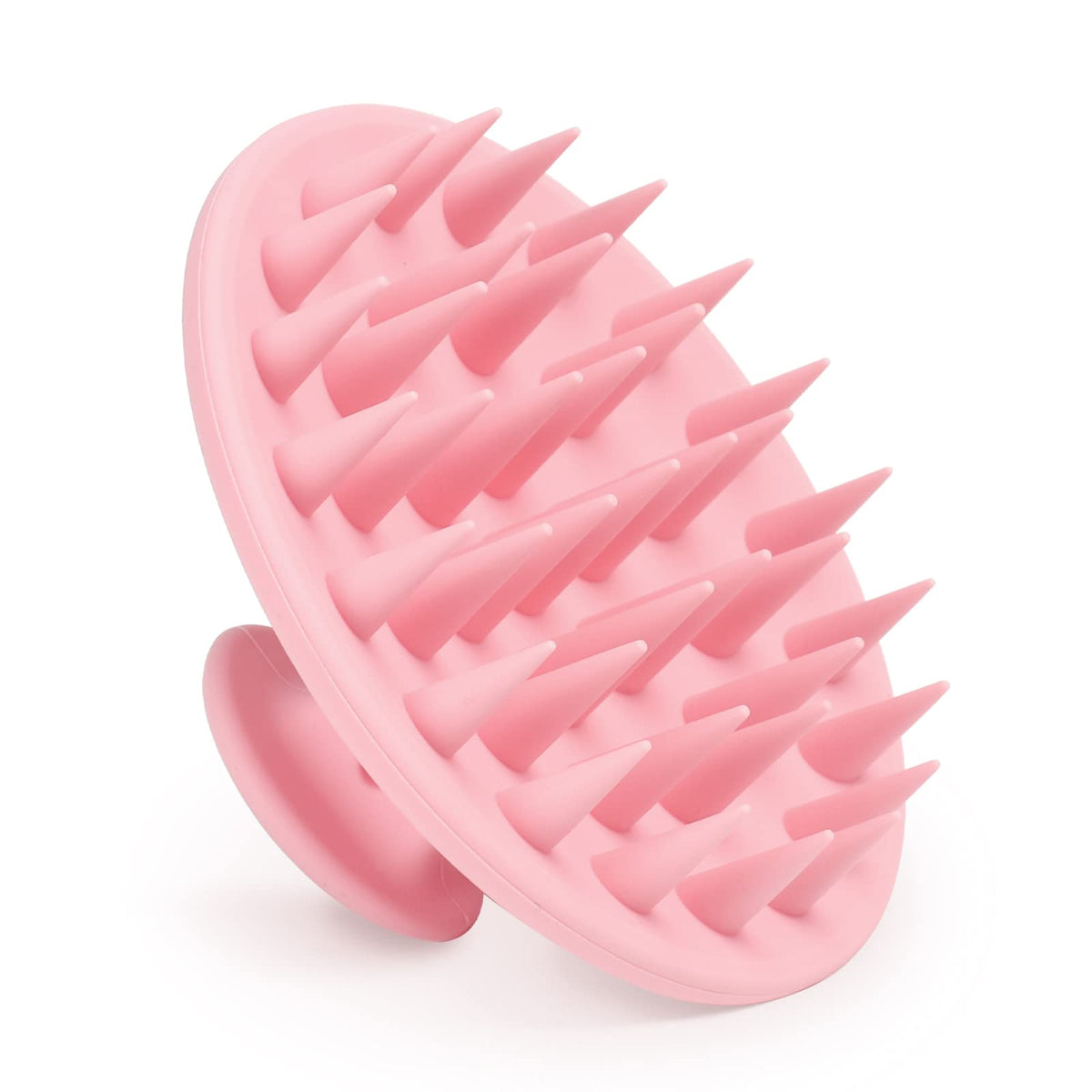 Meartchy front view of pink scalp massager showing full shape and easy use