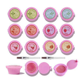Mebtmel front packaging showing colorful cupcake lip glosses for party favors