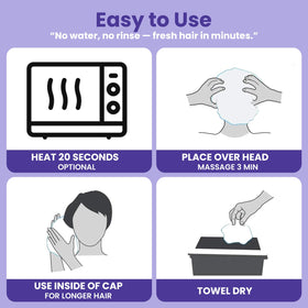 Caregiver applying Medcosa cap bedside for convenient hair care