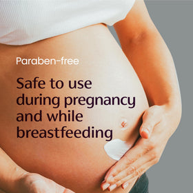 Applying Mederma on pregnant belly demonstrates gentle hydration and care