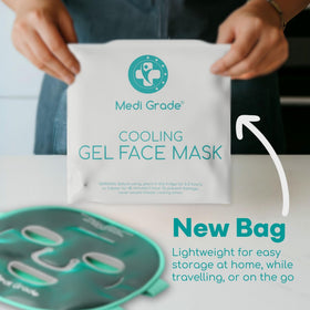Medi Grade mask side profile illustrating nose-gap and eye height for improved fit