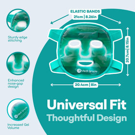 Medi Grade size comparison in hand to show scale and portability of the reusable mask