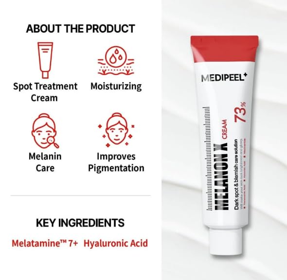 MEDI-PEEL Melanon X cream texture close-up demonstrating lightweight spreadability and hydration