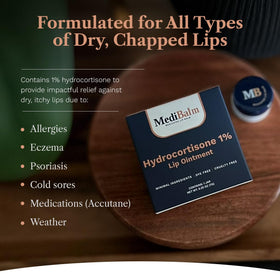 MediBalm ingredient display with shea butter and coconut oil benefits