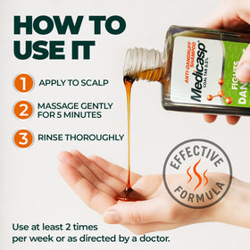 Medicasp foam on scalp demonstrating gentle medicated application