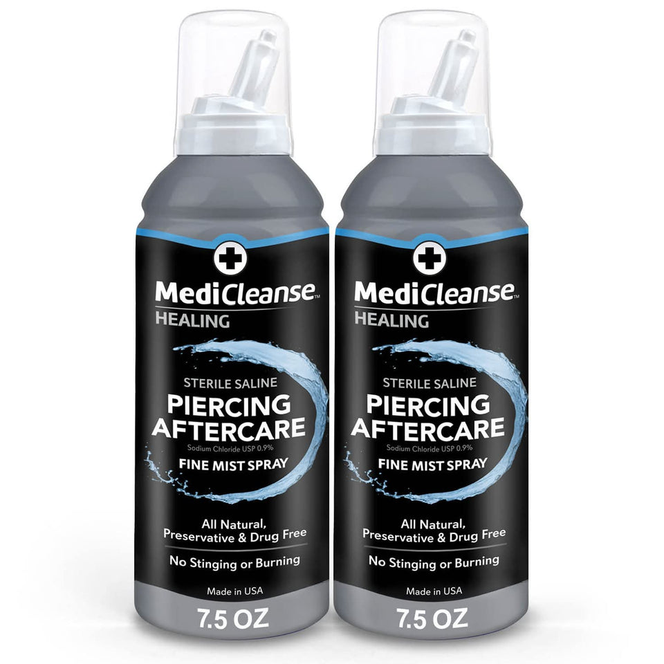 MediCleanse front packaging showing two 7.5 oz bottles and product benefits