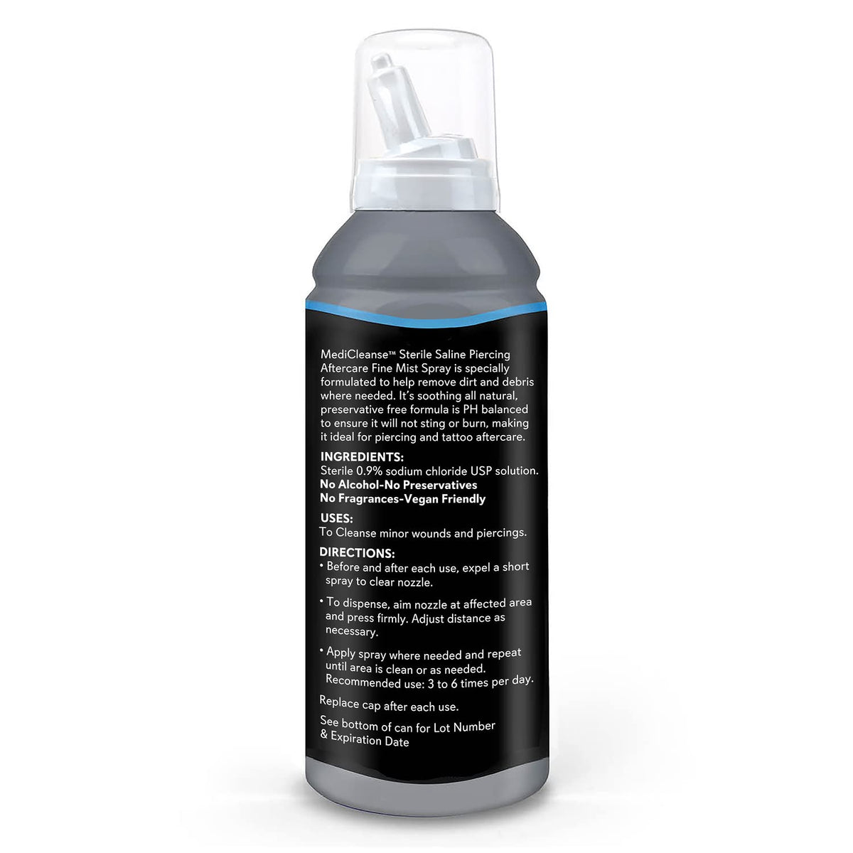 MediCleanse nozzle close-up demonstrating fine mist design for gentle spray