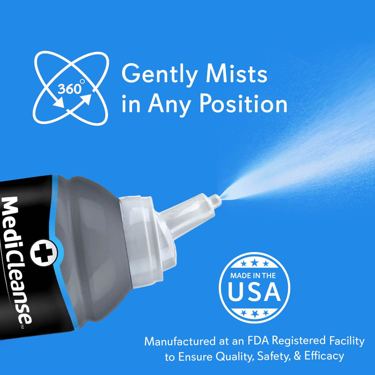 MediCleanse bottle placed in a travel aftercare kit showing convenience benefit