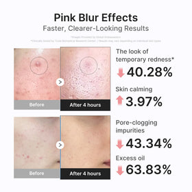 medicube before and after morning showing reduced redness look