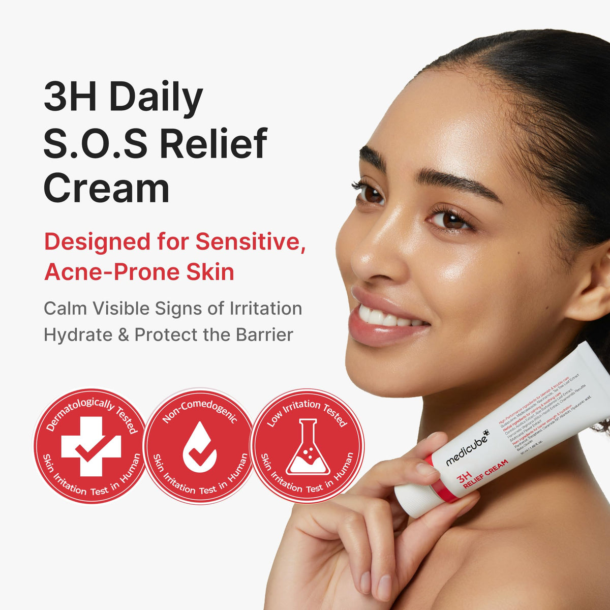 medicube 3H open jar texture showing lightweight cream absorption benefit