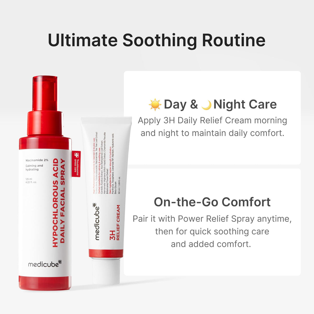 medicube 3H applied after spot care showing calming action