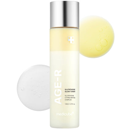 medicube front bottle showing sleek packaging and brand radiance benefit