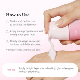 medicube application before and after on skin, displays visible hydration improvement