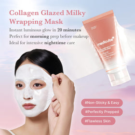 medicube applying mask during morning routine for quick glow