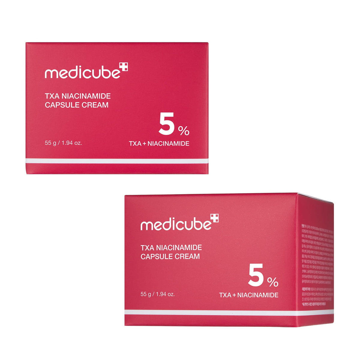 medicube before and after texture comparison showing smoother skin