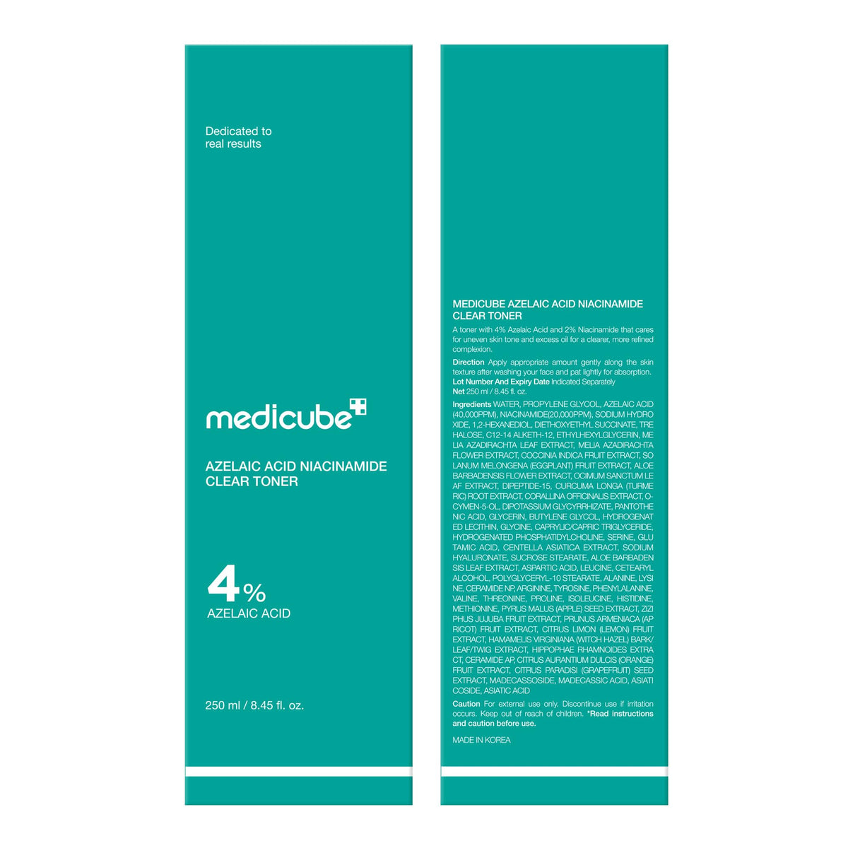medicube before and after texture visual showing clearer-looking skin