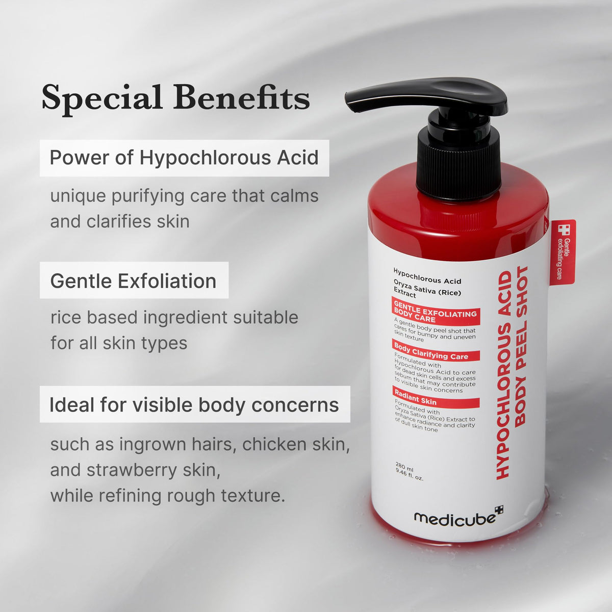 medicube applying serum to arm to reduce bumps and rough patches