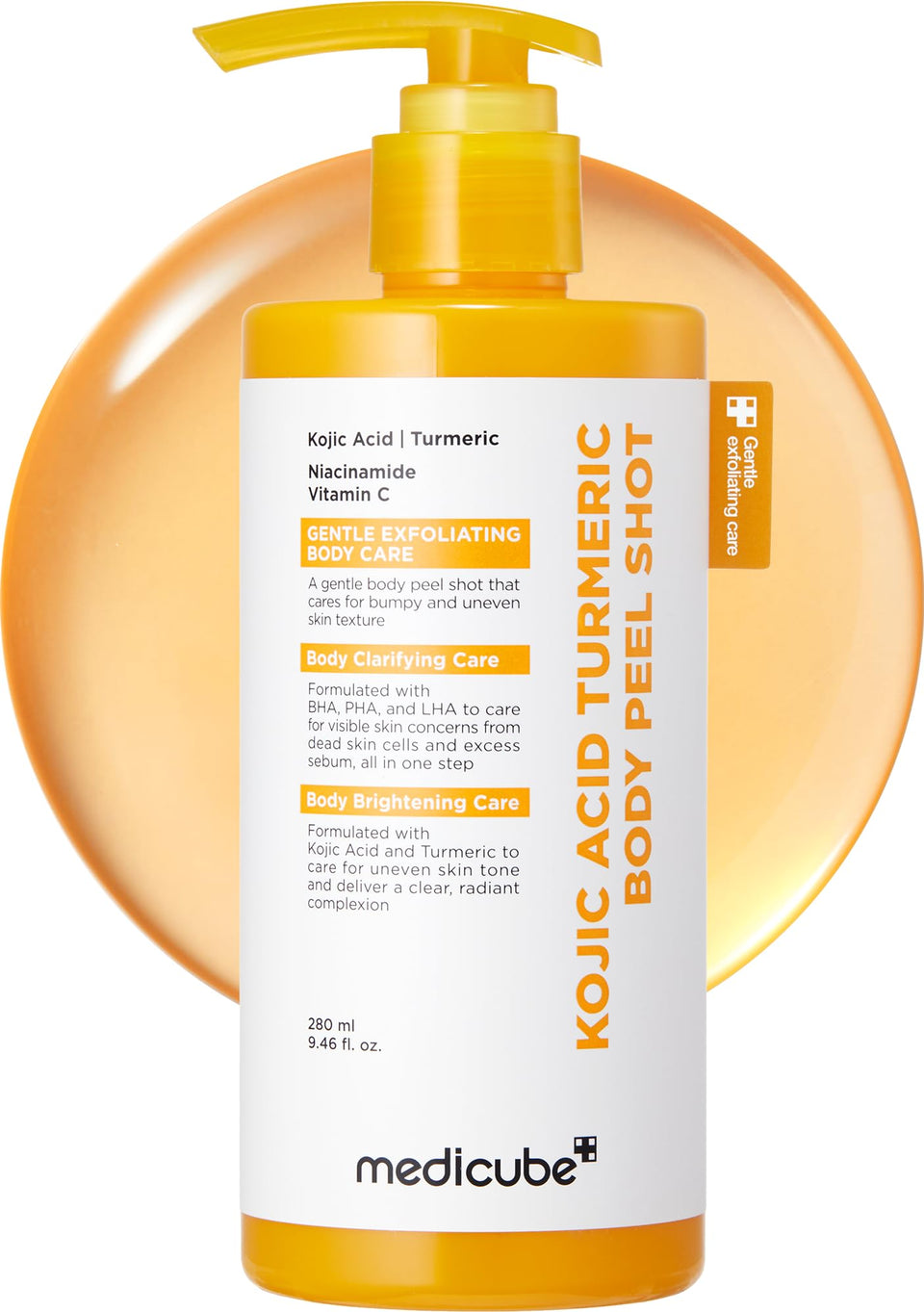 medicube front bottle view showing sleek label and product benefit