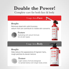medicube bottle next to hand indicating 9.46 fl.oz size and coverage