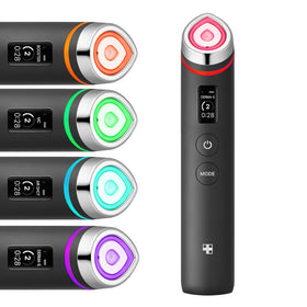 medicube Booster Pro front view showing sleek black wand and controls for easy use
