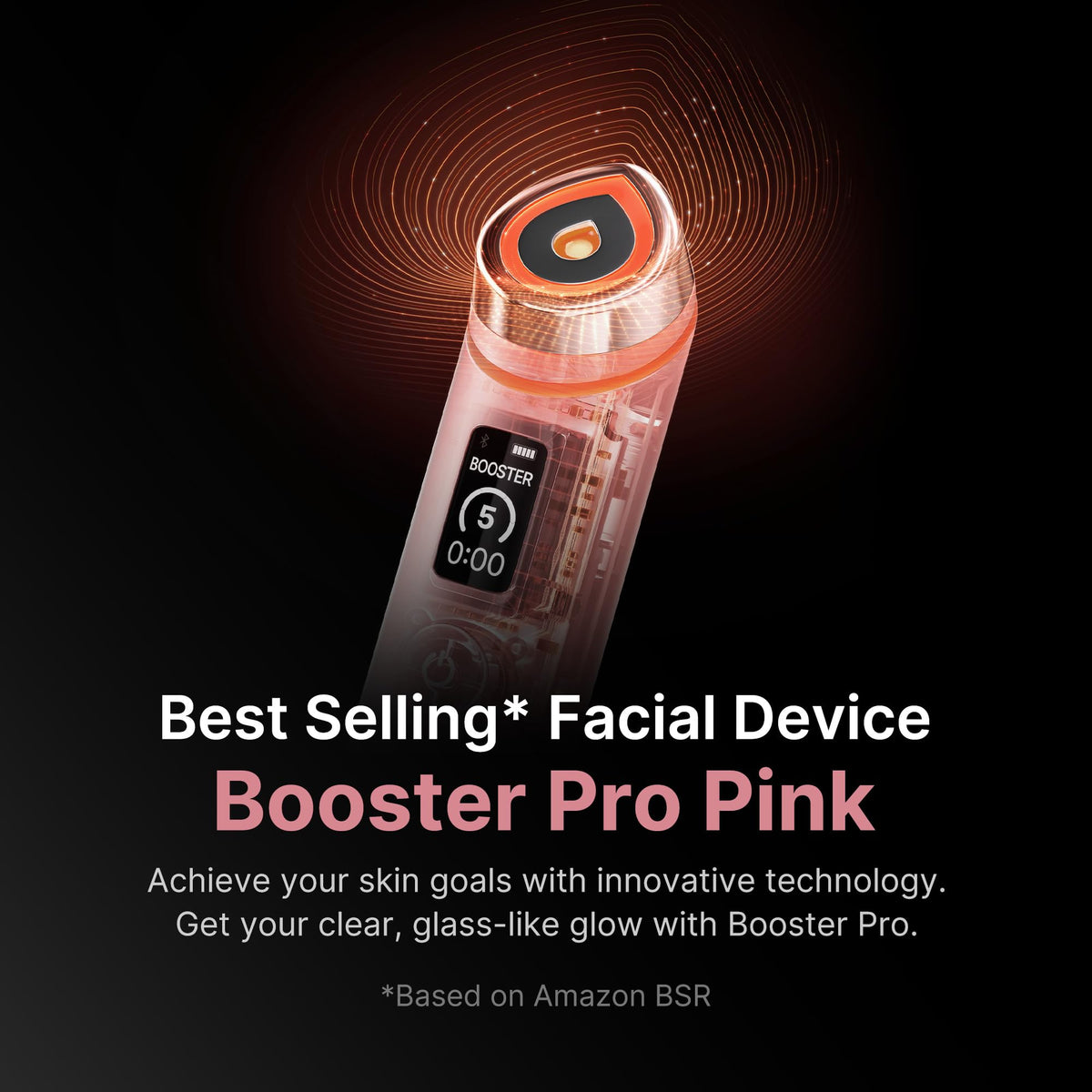 medicube Booster Pro glass tip close-up highlighting smooth surface for improved absorption