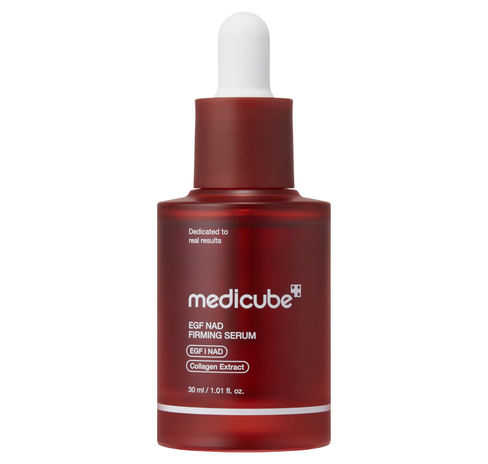 medicube bottle front view showing sleek packaging and clear branding for easy identification
