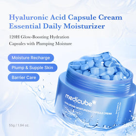 medicube close-up of hyaluronic capsules highlighting deep-delivery benefit