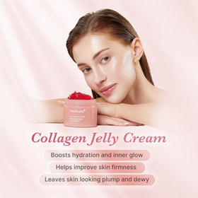 medicube ingredient label close-up showing niacinamide and collagen benefits