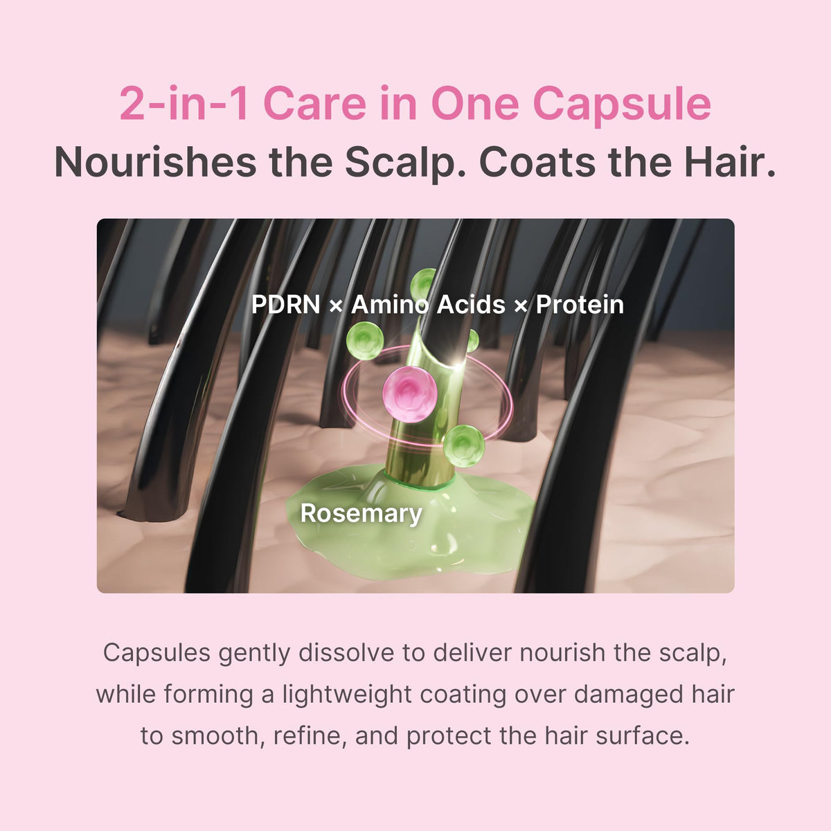 medicube before and after hair comparison showing improved manageability benefit