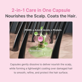 medicube before and after hair comparison showing improved manageability benefit