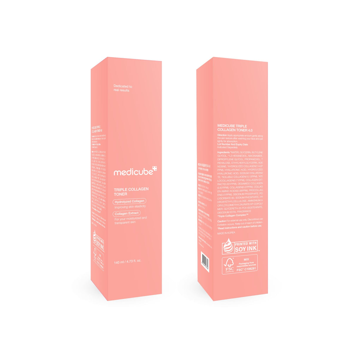 medicube applying toner to décolletage for even, plump hydration