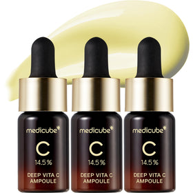 medicube front packaging showing three small bottles for freshness and potency