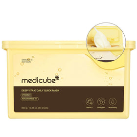 medicube front packaging of 30-sheet pack showing convenience and vegan badge