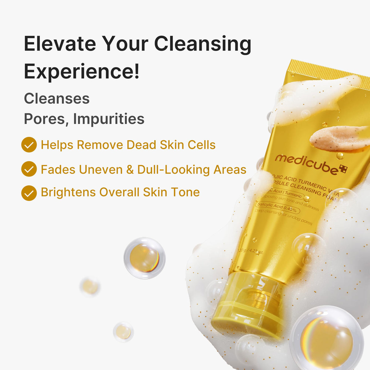 medicube dual capsules detail illustrating activated brightening delivery