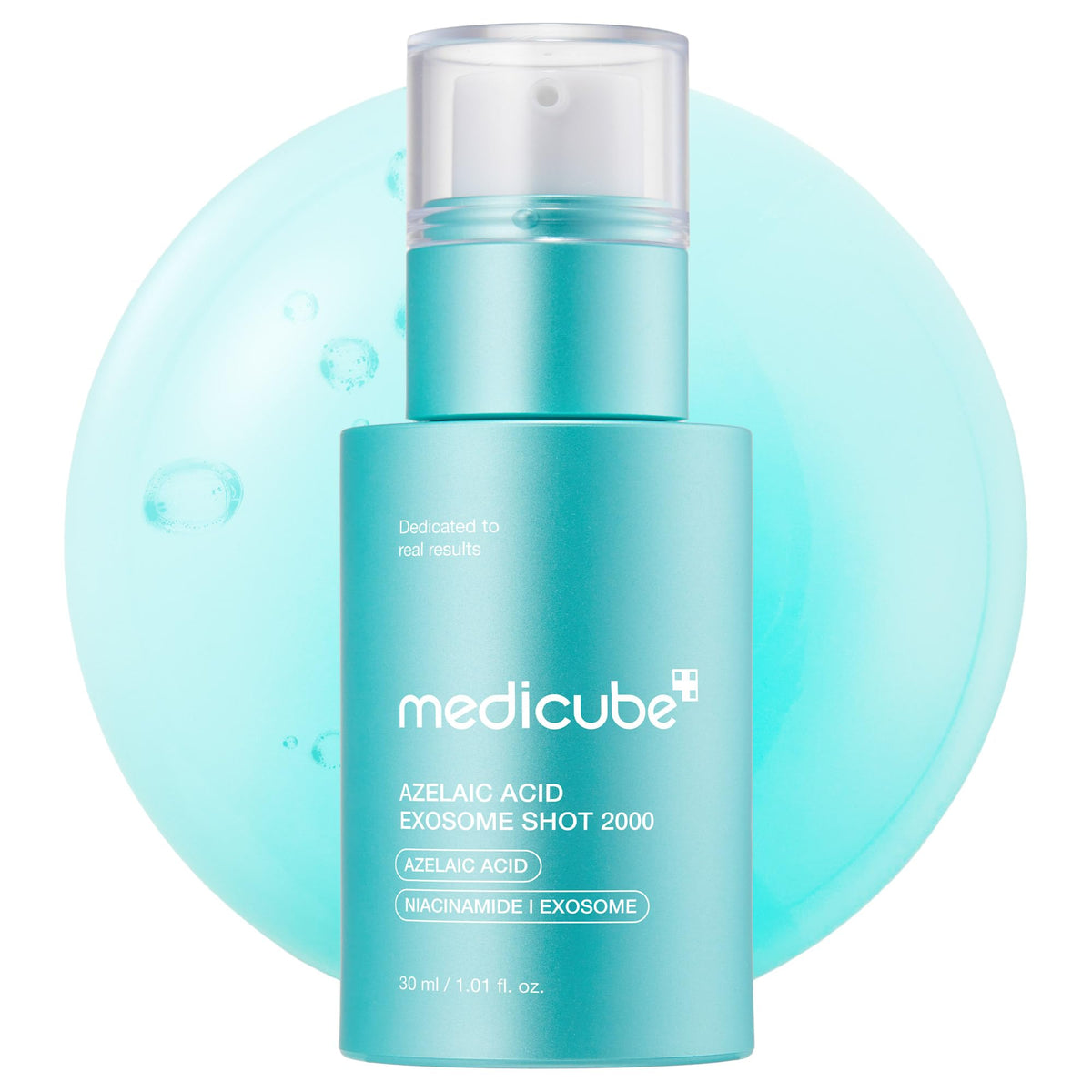medicube front packaging showing serum bottle and benefits