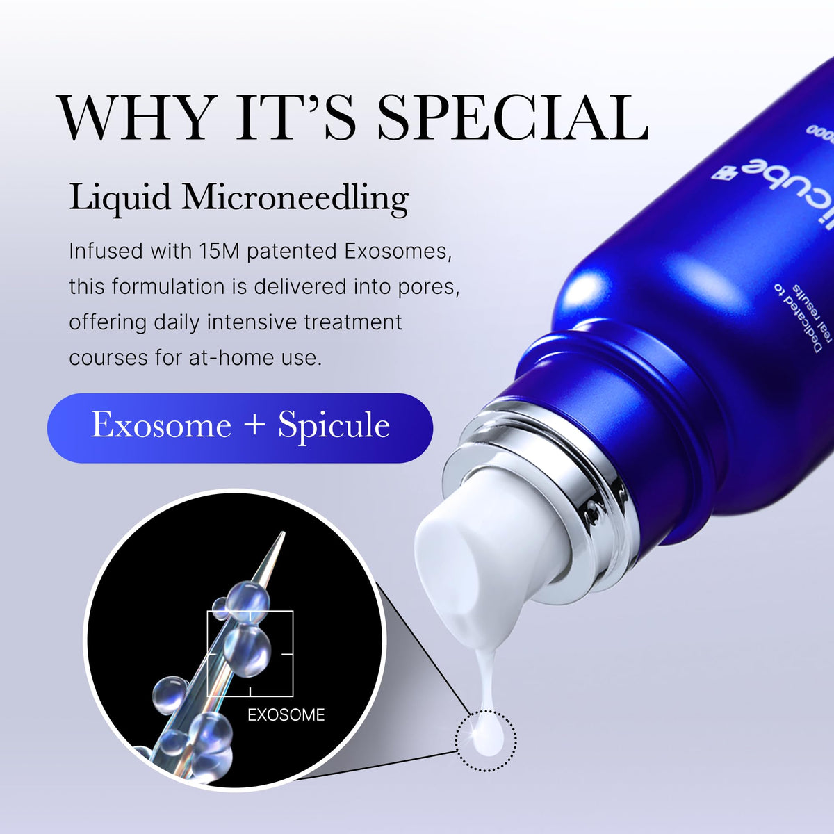 medicube pipette dispensing ampoule onto hand, shows lightweight, fast absorption