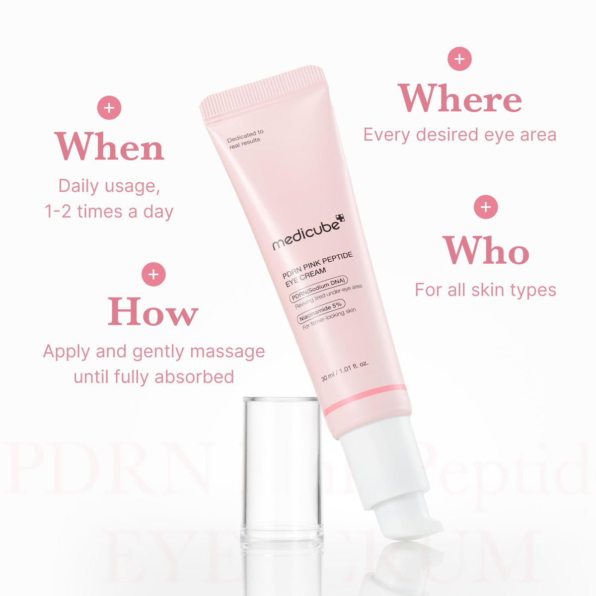 medicube applying serum to orbital area demonstrating gentle usage benefit
