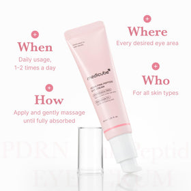 medicube applying serum to orbital area demonstrating gentle usage benefit