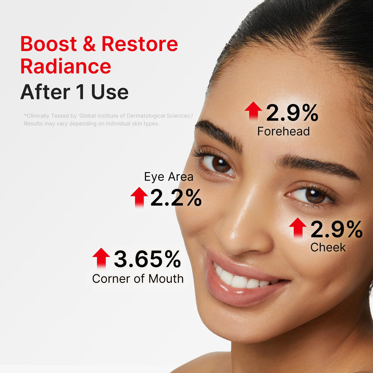 medicube face before and after comparison illustrating improved texture and visible smoothing