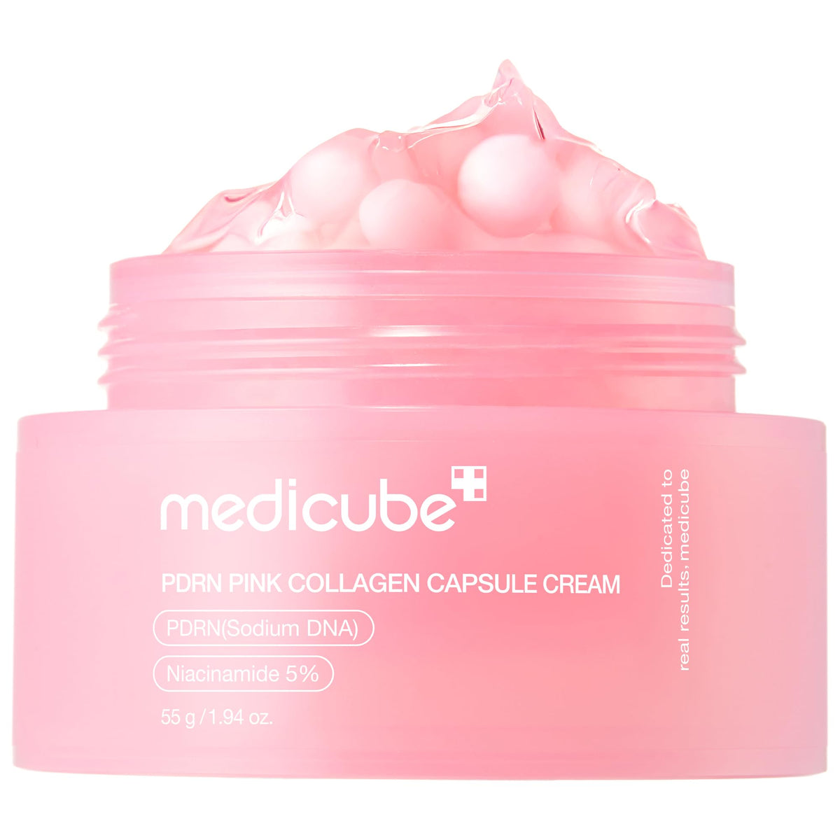 medicube front jar shot showing compact packaging and immediate benefit