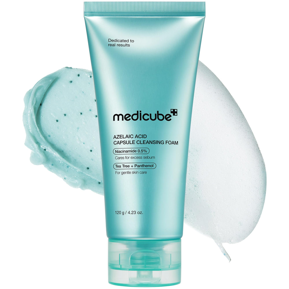 medicube front packaging showing bottle and branding for clear storage benefit